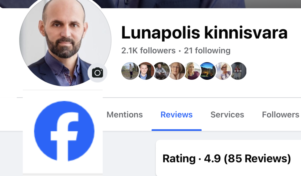 facebooki leht Lunapolis kinnisvara